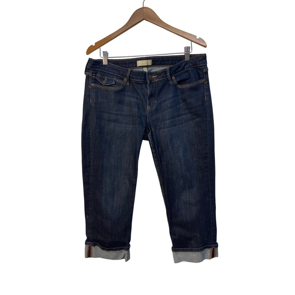 Banana Republic Blue Stretch Cropped Jeans Rolled Cuffs Size 32/14